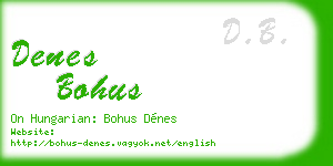 denes bohus business card